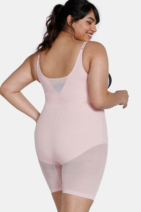 Zivame High Compression Short Length Thigh Shaper Bodysuit - Sepia Rose — image 8